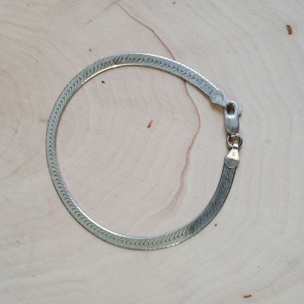 Sterling Silver 925 Herringbone Bracelet